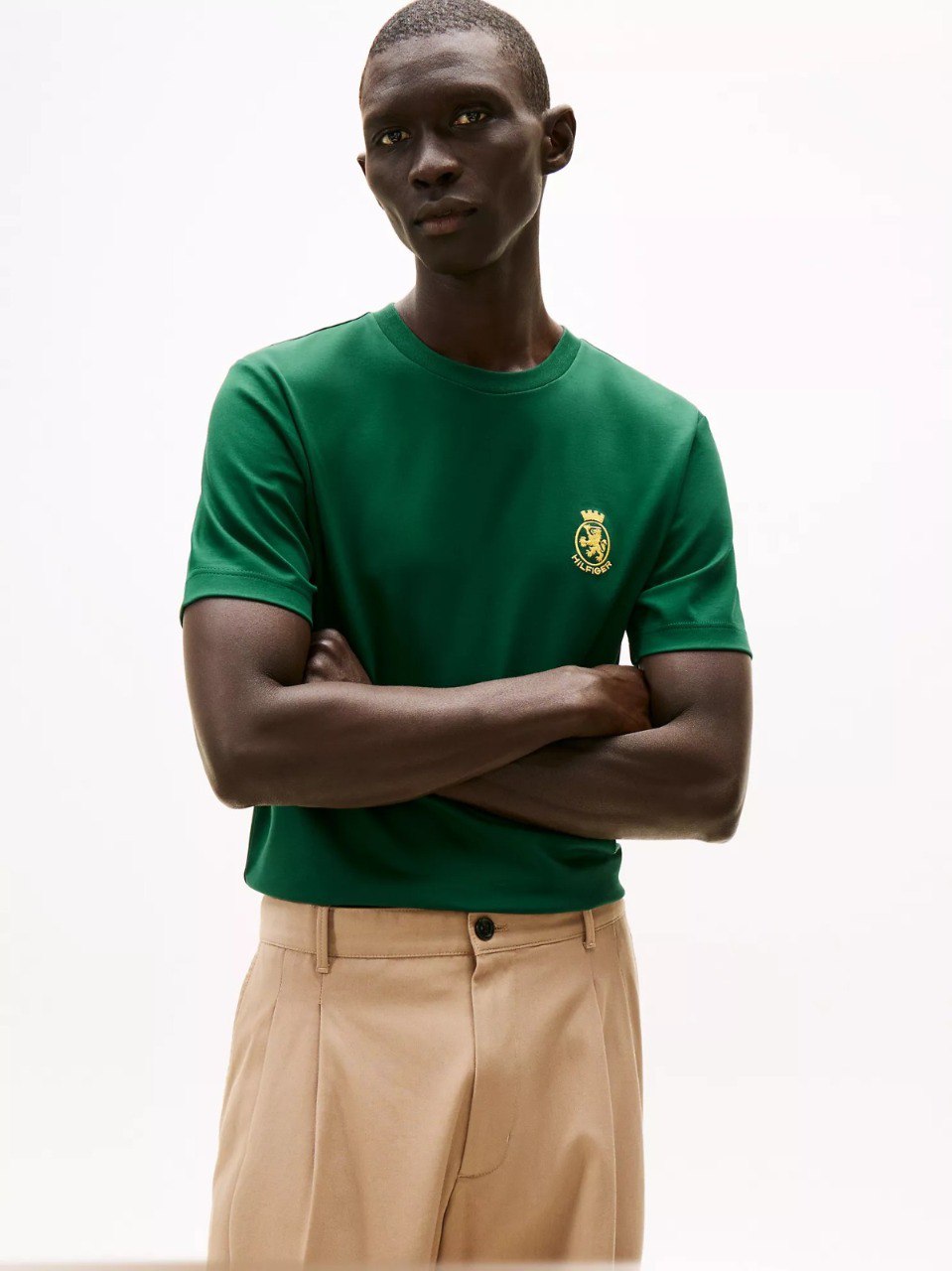 6100321211234586399 Smooth Cotton Interlock Crest T-Shirt-Ornamental Green - Image 1