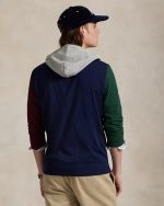 Color-Blocked Jersey Hooded T-Shirt- Cruise Navy Multi - Image 2
