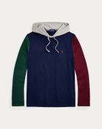 Color-Blocked Jersey Hooded T-Shirt- Cruise Navy Multi - Image 4