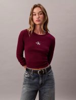 Monologo Long Sleeve Baby Tee-Berry Glaze