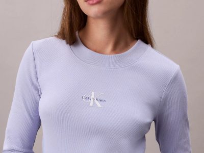 Monologo Long Sleeve Baby Tee-Casual Purple