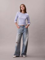 Monologo Long Sleeve Baby Tee-Casual Purple - Image 2