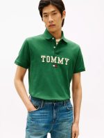 Regular Fit Monotype Tommy Logo Polo-Ornamental Green