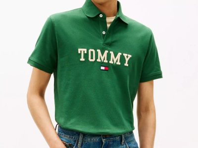 Regular Fit Monotype Tommy Logo Polo-Ornamental Green