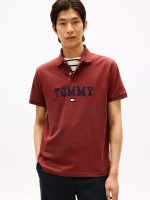 Regular Fit Monotype Tommy Logo Polo-Carmine Rust