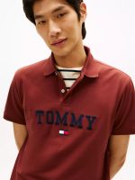 Regular Fit Monotype Tommy Logo Polo-Carmine Rust - Image 2