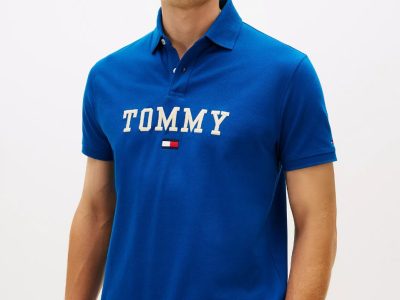 Regular Fit Monotype Tommy Logo Polo-Deep Indigo
