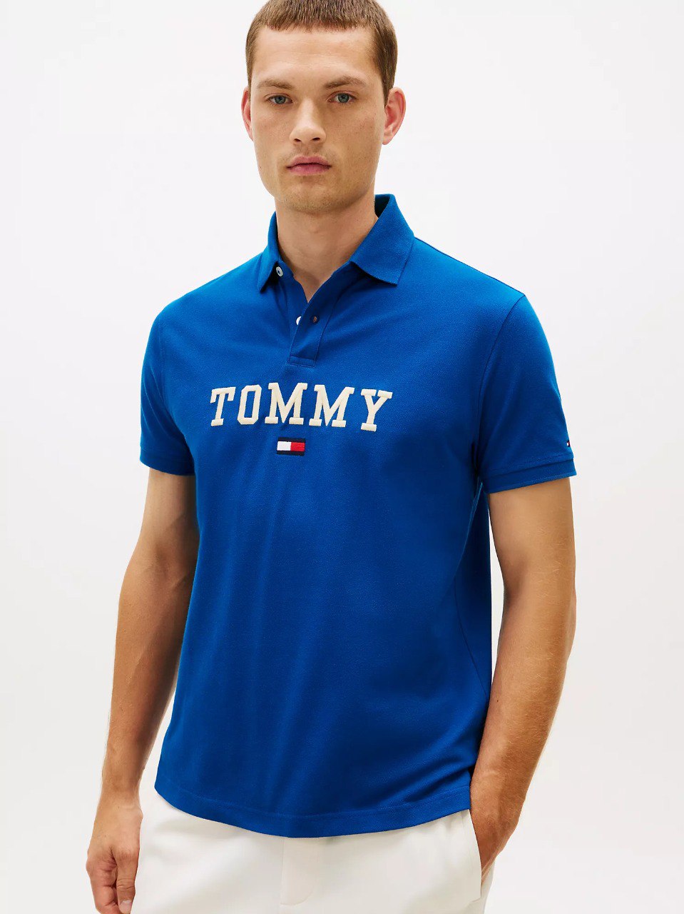 6141060281707203416 Regular Fit Monotype Tommy Logo Polo-Deep Indigo - Image 1