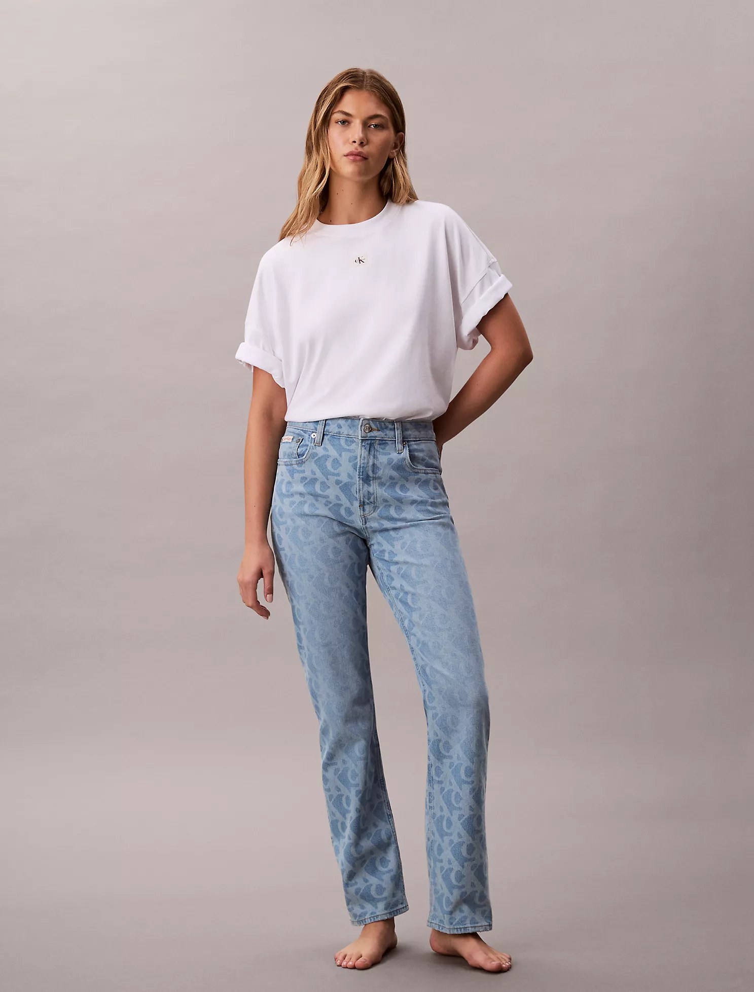 6145184128916196615 High Rise Straight Jeans-Broad Light(regular) - Image 1