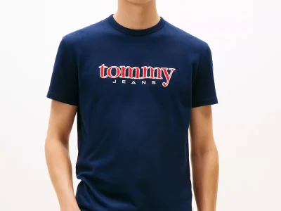 Tommy Jeans Embroidered Logo T-Shirt-Dark Navy
