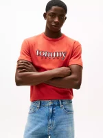 Tommy Jeans Embroidered Logo T-Shirt-Terracotta Red