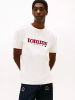 Tommy Jeans Embroidered Logo T-Shirt-Ancient White
