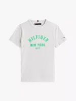 Kids' Curved Hilfiger Graphic T-Shirt-Grey Heather - Image 2