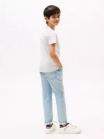 Kids' Curved Hilfiger Graphic T-Shirt-Grey Heather - Image 3