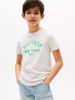 Kids' Curved Hilfiger Graphic T-Shirt-Grey Heather