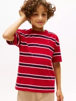 Kids' Stripe T-Shirt-Medium Red Multi Stripe