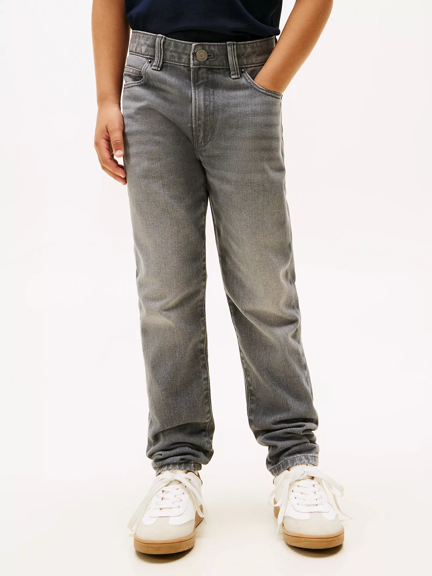 KB10038_P7D_alternate1 Kids' Straight Stretch Jean-Mid grey - Image 1