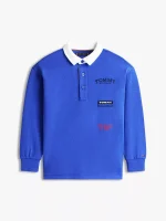Kids' Long-Sleeve Multi-Logo Polo-Majesty Blue - Image 2