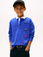 Kids' Long-Sleeve Multi-Logo Polo-Majesty Blue
