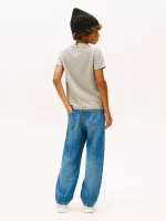 Kids' Faded Print Logo T-Shirt-Mid Grey Heather - Image 3