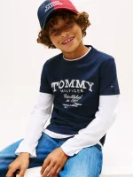 Kids' Faded Print Logo T-Shirt-Dark Night Navy - Image 4