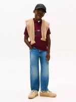 Kids' Hilfiger Logo Interlock Polo-Deep Rouge - Image 3