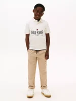 Kids' Hilfiger Logo Interlock Polo-Ancient White - Image 3
