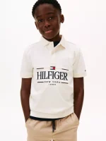 Kids' Hilfiger Logo Interlock Polo-Ancient White