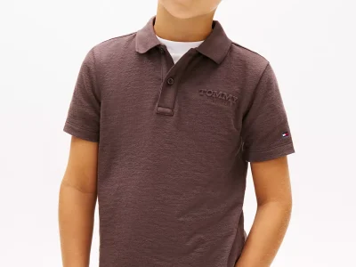 Kids' Embossed Logo Polo-Black Walnut