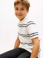 Kids' Embossed Logo Polo-Ancient White Stripes - Image 4