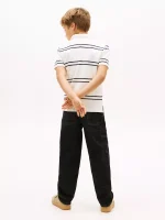 Kids' Embossed Logo Polo-Ancient White Stripes - Image 3