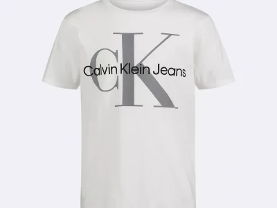 Kid Boys Monologo Classic Crewneck T-Shirt-White