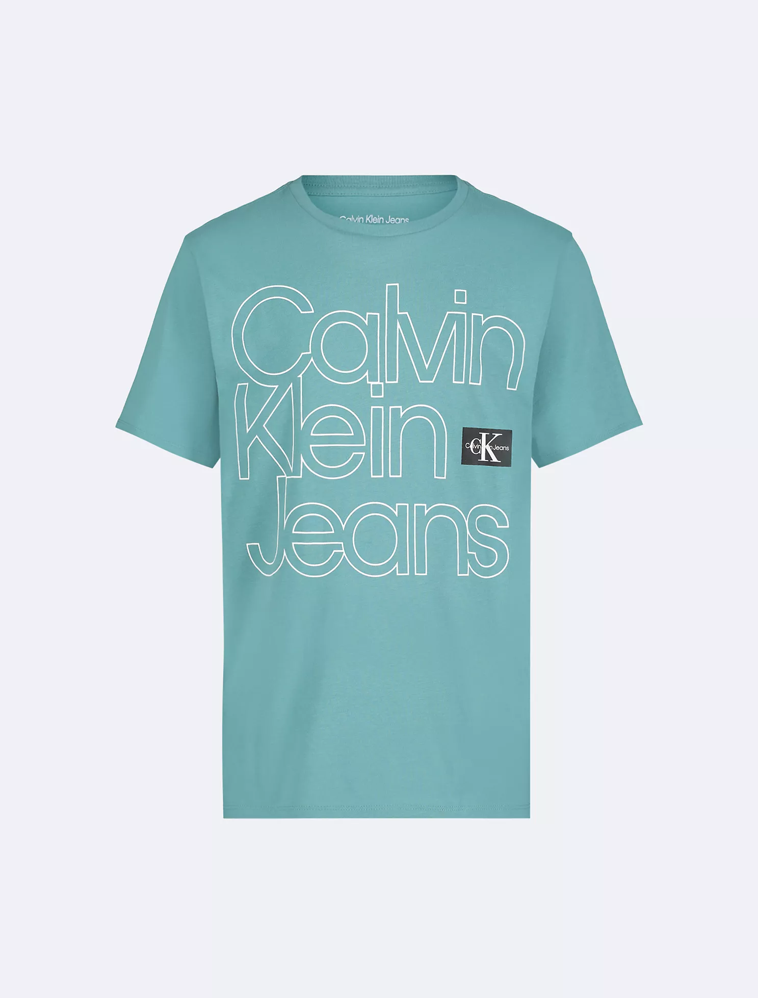 LX001204_370_main Boys Outline Logo Graphic Classic T-Shirt-Teal - Image 1