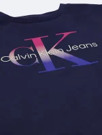 Girls Ombre Monologo Classic T-Shirt-Smoke Blue/Aqua - Image 2