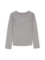 Girls Flower Logo Graphic T-Shirt-Grey/Slate - Image 2