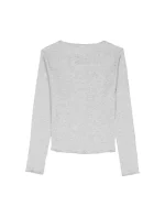 Girls Rib Cardigan-Luxe Shale - Image 2