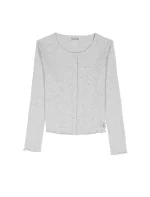 Girls Rib Cardigan-Luxe Shale