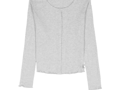 Girls Rib Cardigan-Luxe Shale