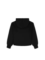 Girls Monologo Fleece Hoodie-Black - Image 2