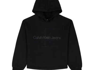 Girls Monologo Fleece Hoodie-Black