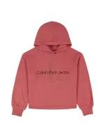 Girls Monologo Fleece Hoodie-Deep Blush