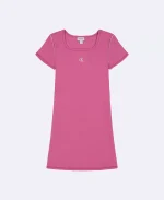 Girls Monogram Mini T-Shirt Dress-Spicebrry/Tabasco/Crnbrry