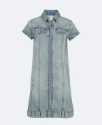 Denim Zip Mini Dress-Coastal/Tibtn Red/Plr Sky