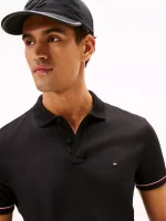 Slim Fit Smooth Cotton Interlock Polo-Black - Image 3