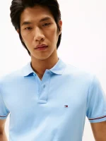 Slim Fit Smooth Cotton Interlock Polo-Well Water - Image 2