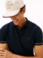 Slim Fit Smooth Cotton Interlock Polo-Navy - Image 2