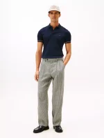 Slim Fit Smooth Cotton Interlock Polo-Navy - Image 3