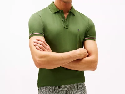 Slim Fit Smooth Cotton Interlock Polo-Mountain Pine