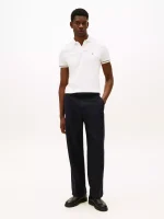 Slim Fit Smooth Cotton Interlock Polo-Ecru - Image 3