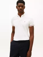 Slim Fit Smooth Cotton Interlock Polo-Ecru